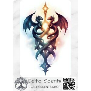Celtic Knot Magnetic Bookmark, Laminated with Strong Magnet, Dragons Multicolor